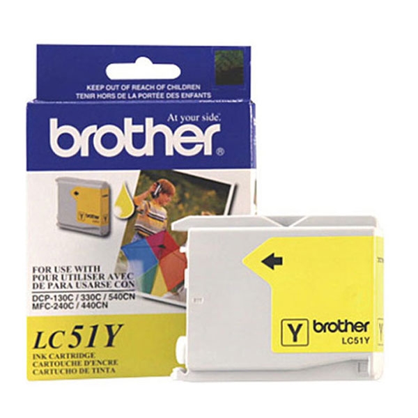 Picture of Brother LC51Y Yellow Inkjet Cartridge (400 Yield)