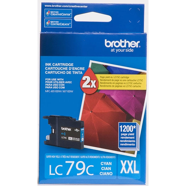 Picture of Brother LC79C Extra High Yield Cyan Ink Cartridge (1200 Yield)