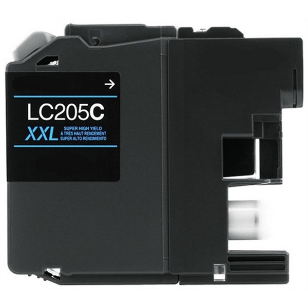 Picture of Compatible LC205C Super High Yield Cyan Ink Cartridge (1200 Yield) with No Box