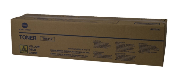 Picture of Konica Minolta A070230 (TN-611Y) Yellow Toner Cartridge (27000 Yield)