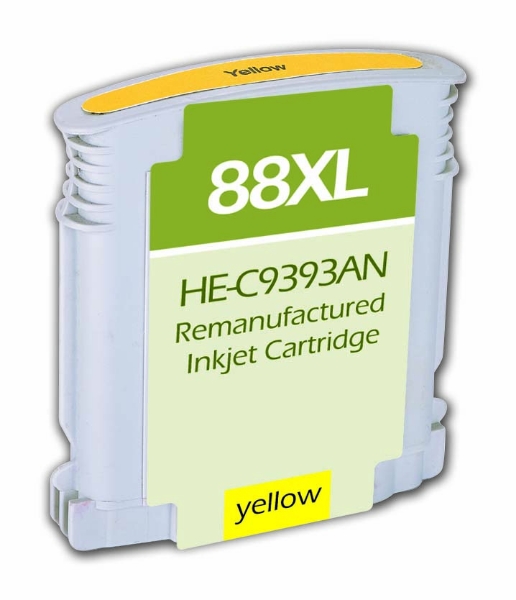 Picture of Remanufactured C9393AN (HP 88XL) High Yield Yellow Inkjet Cartridge (1540 Yield)