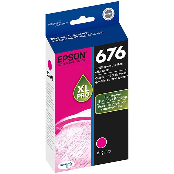 Picture of Epson T676XL320 (Epson 676XL) High Yield Magenta Inkjet Cartridge (1200 Yield)