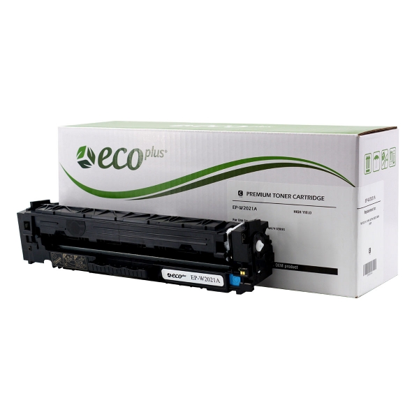 Picture of EcoPlus Reman W2021A (HP 414A) Cyan Toner Cartridge (2100 Yield)