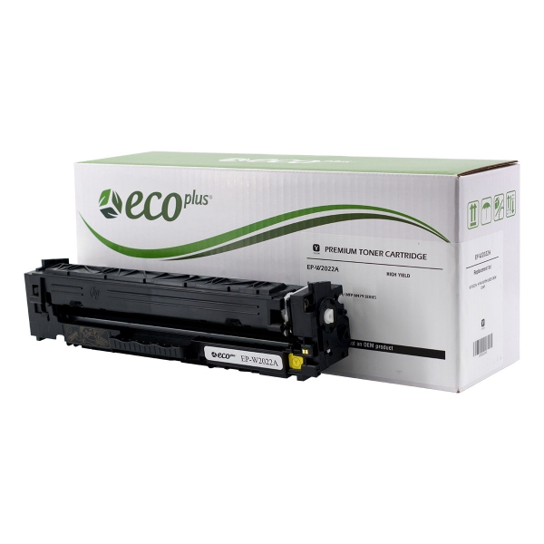 Picture of EcoPlus Reman W2022A (HP 414A) Yellow Toner Cartridge (2100 Yield)